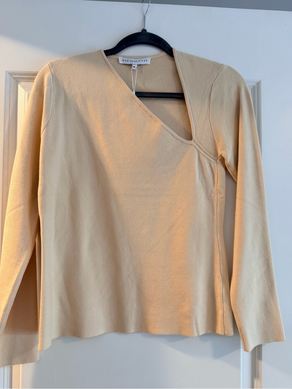 Endless Rose Asymmetric Long Sleeve Knit Top